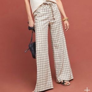 NWT Anthropologie Windowpane Trousers